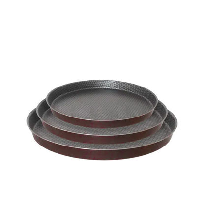 Trueval tefal Oven Trays Pizza, 3 Pieces - dark red	