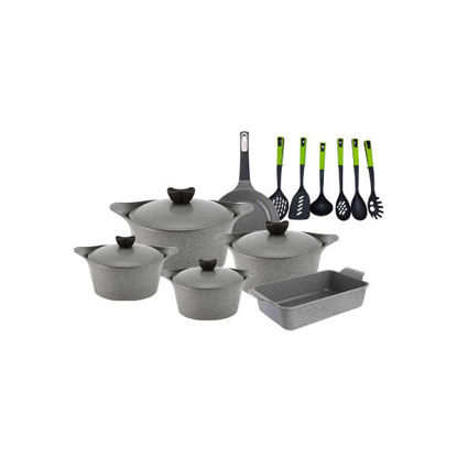 Neoflam granite cookware set 20 piece gray