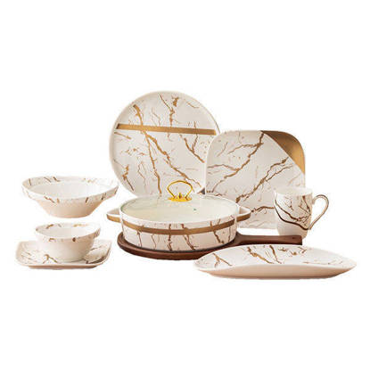 طقم عشاء نور المصطفي 35 قطعة بورسلين حراري لون ابيض - 1922 Nour Al Mostafa 35 Pieces Thermal porcelain Dinner Set White - 1922