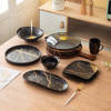 Nour Al Mostafa 35 Pieces Thermal porcelain Dinner Set Black - 1922