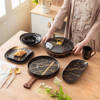 Nour Al Mostafa 35 Pieces Thermal porcelain Dinner Set Black - 1922