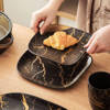 Nour Al Mostafa 35 Pieces Thermal porcelain Dinner Set Black - 1922