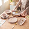 Nour Al Mostafa 35 Pieces Thermal porcelain Dinner Set Pink - 1922