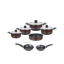Trueval Tefl Cookware Set, 12 Pieces - Dark Red	