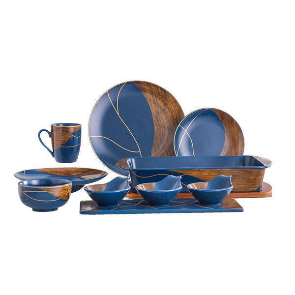Nour Al Mostafa 36 Pieces Dinner Set Blue