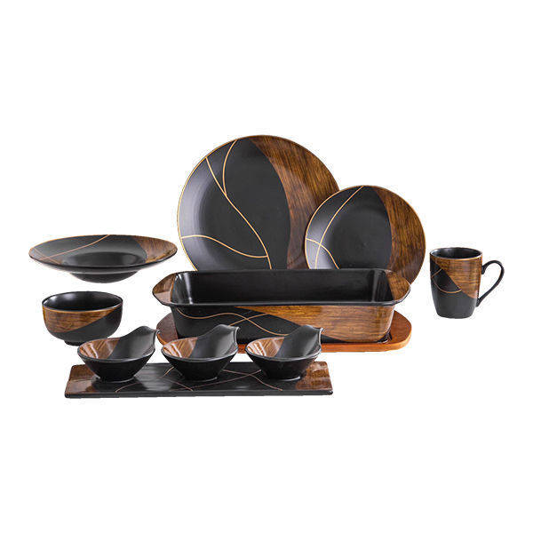 Nour Al Mostafa 36 Pieces Dinner Set Black