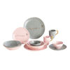 Nour Al Mostafa 31 Pieces Dinner Set Pink-Grey