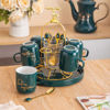 Nour Al Mostafa Thermal Porcelain Tea Set 17 Pieces - Swan Green