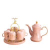 Nour Al Mostafa Thermal Porcelain Tea Set 17 Pieces - Swan Pink