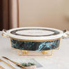 Nour Al Mostafa porcelain Oval oven tray - Elegant life Blue