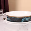 Nour Al Mostafa porcelain Oval oven tray - Elegant life Blue