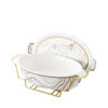 Nour Al Mostafa porcelain Oval oven tray - life is beautiful White