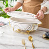 Nour Al Mostafa porcelain Oval oven tray - life is beautiful White