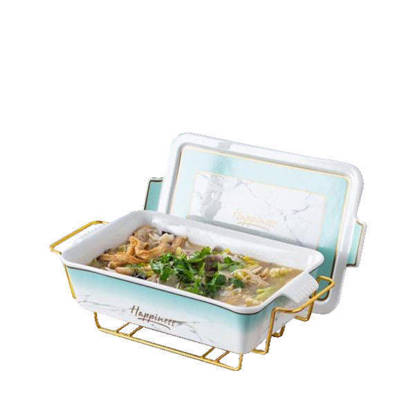 طاجن نور المصطفي بورسلين حراري مستطيل وبيضاوي - happiness متعدد الالوان / R14 Nour Al Mostafa porcelain rectangular oven tray - happiness Multi Colors R14