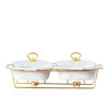 Nour Al Mostafa porcelain rectangular Double oven tray with a glass cover - happiness Pink