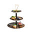 Nour Al Mostafa Cake Stand 3 Doors Marble Black*Gold