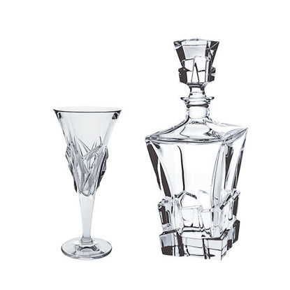 Bohemia Crystal Sherbet set with flask , 7 Pieces, 45-45