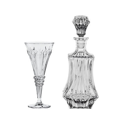 Bohemia Crystal Sherbet set with flask , 7 Pieces, 97-91	