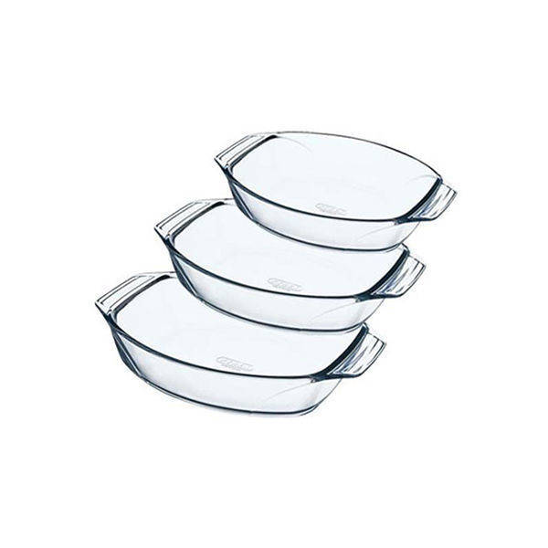 Pyrex Oval oven tray set 3 Pieces with hand