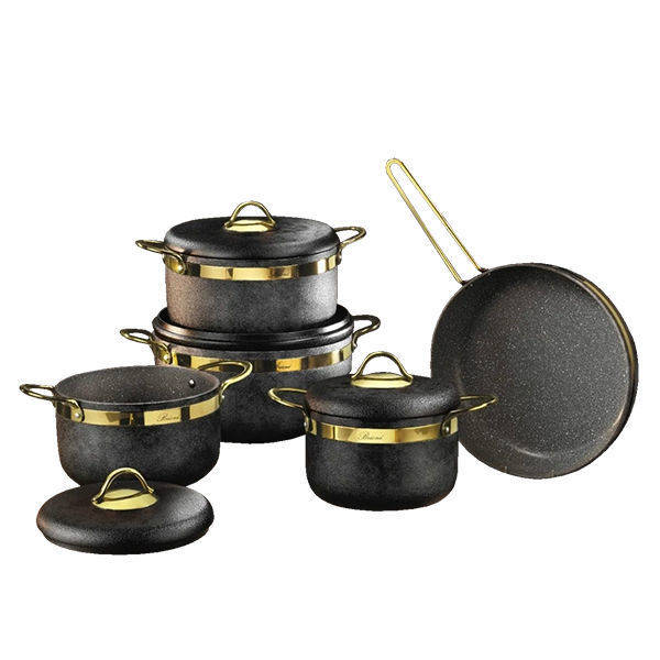 Brioni Stony Turkish Granite Cookware Set 9 Pieces - 83