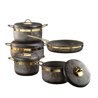 Brioni Stony Turkish Granite Cookware Set 9 Pieces - 90