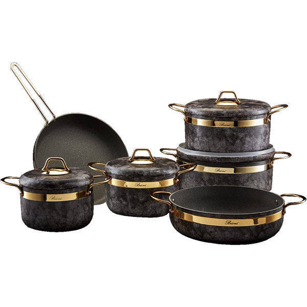Brioni Stony Turkish Granite Cookware Set 10 Pieces - 68