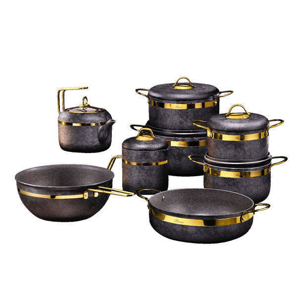 Brioni Stony Turkish Granite Cookware Set 14 Pieces - 40