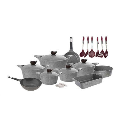 Neoflam granite cookware set 24 piece gray	