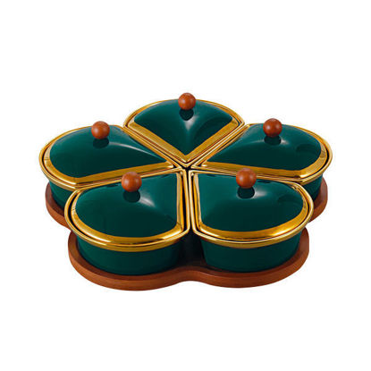 Elandalos Shiyala Thessaly 4 pieces with the lid Porcelain, green