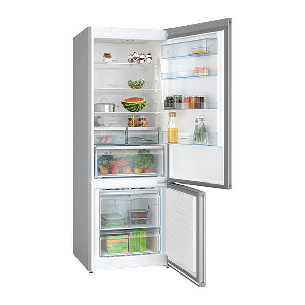 ثلاجة بوش 505 لتر كومبى ديجيتال سلفر موديل KGN56CI30U Bosch free standing fridge freezer no frost 505L Silver Model KGN56CI30U