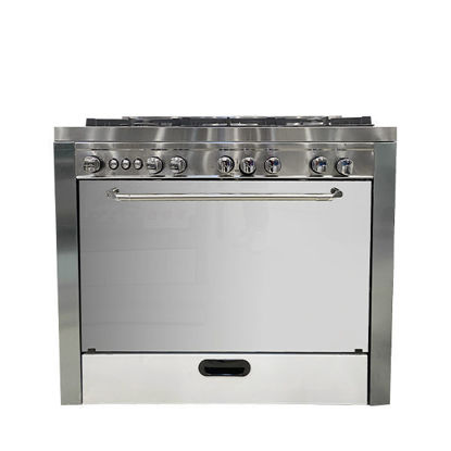 Techno Gas Cooker Elite 5 Burners 60*90 CM Full Safety Built in With Fan Stainless
