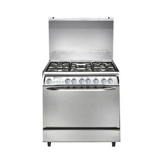 White Point Freestanding Gas Cooker, 5 Burners, Silver, 80 cm - WPGC8060XCAN