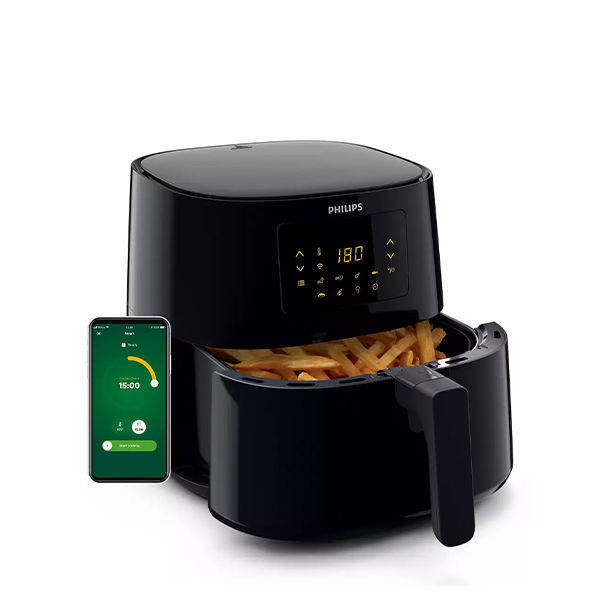 Philips Essential Smart Air Fryer, 6.2 Liters, 2000 Watts Wi-fi Black HD9280/91