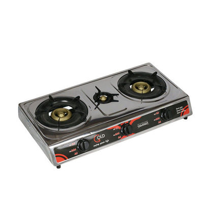 GOLD Gas Stove 3 burners Stainless Steel	