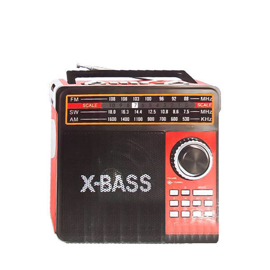 X-Bass Radio with torch & memory card Red FT-328UTR