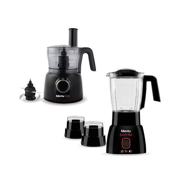 Mienta Chopper, 1000W, 1.5L, Black - CH23428A with Mienta Countertop Blender, 400W, 1.5L, Black - BL1261B	