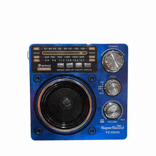 Super Sound Radio With USB & Memory Port And Tourch -Blue 267
