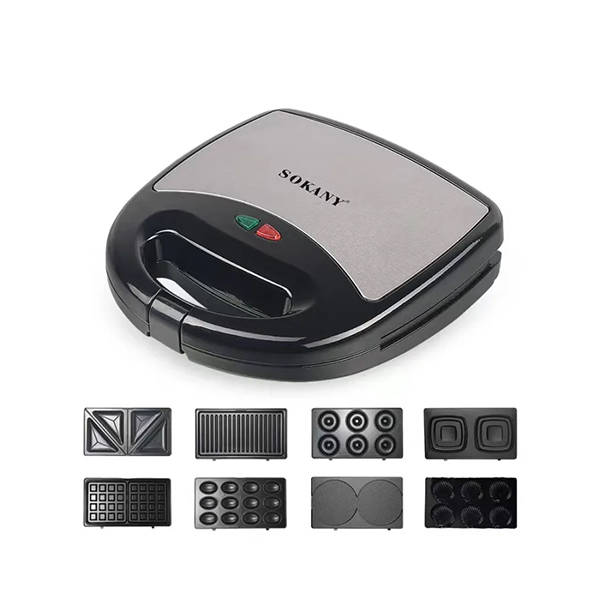 Sokany 8 In 1 Sandwich Maker Set 800 Watt Black SK-BBQ-140