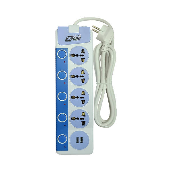 Zero Power Strip 4 AC SOCKETS plus 2 USB PORTS - ZR-40