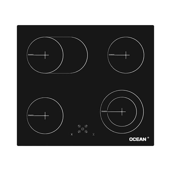 Ocean electric hob 4 burner 60 cm black glass OVHF 631 HN TC