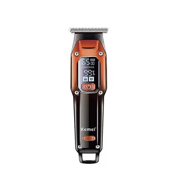 Kemei Rechargable Hair Clipper Black and Orange KM-658