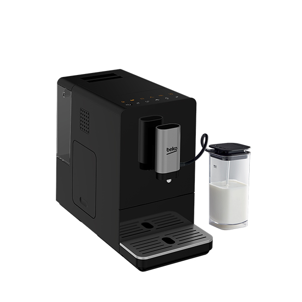 Beko Neymar Automatic Espresso Coffee Machine, 19 Bars, 1350W, with Grinder and Milk Cup, Black - CEG 3194 B