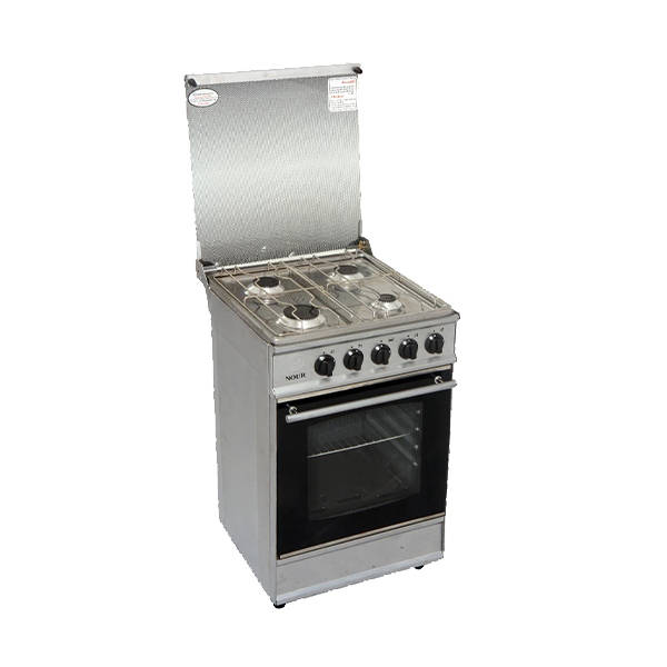 Nour Gas Cooker 4 Burners 60*60 Cm Face Stainless