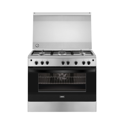 Zanussi steelplus 5-burner cooker with gas oven and hob ZCG922A6XA