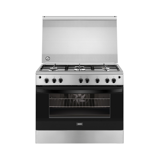 Zanussi steelplus 5-burner cooker with gas oven and hob ZCG922A6XA