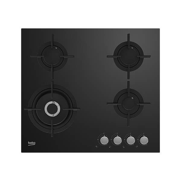 BEKO Built-In Gas Hob 4 Gas Burners Glass Black HILW 64222 SE