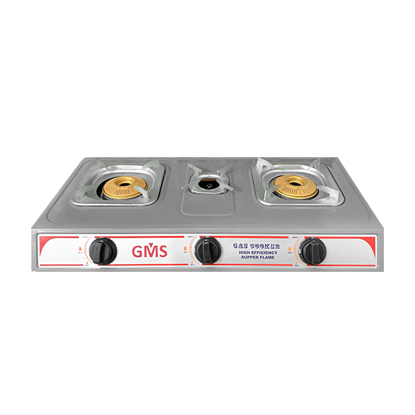 GMS 2.5 Burners Flat Gas Cooker Silver