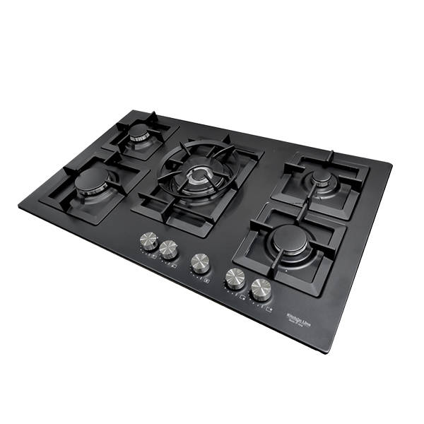 Kitchen Line Built-in Gas Hob 5 Burners 90 CM Black ZP.J5020BK