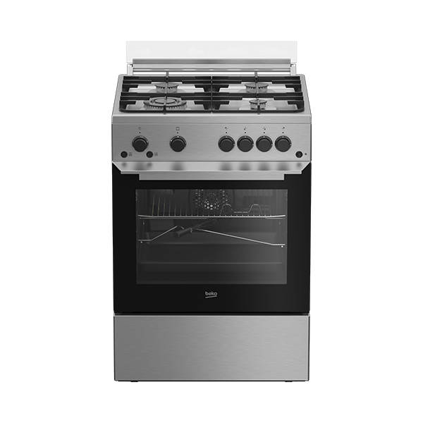 Beko Gas Cooker 4 Burners 60 cm Silver FSHT61111GX