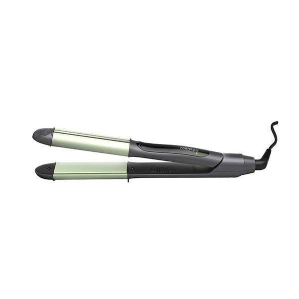 TORNADO Hair Straightener for Straightening - Curling - Avocado oil infused Plates Green x Grey TSL-ANG